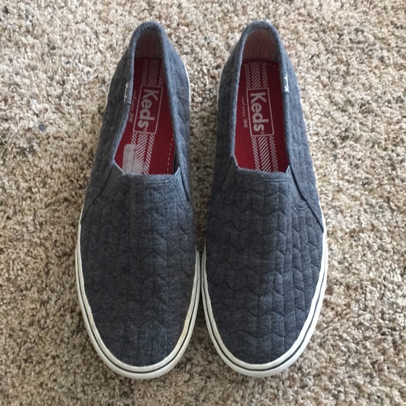 Nwot Gray Quilted Keds Slip Ons 